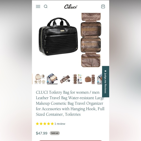 Chic Quilted White and Brown toiletry bag - Picture 11 of 11